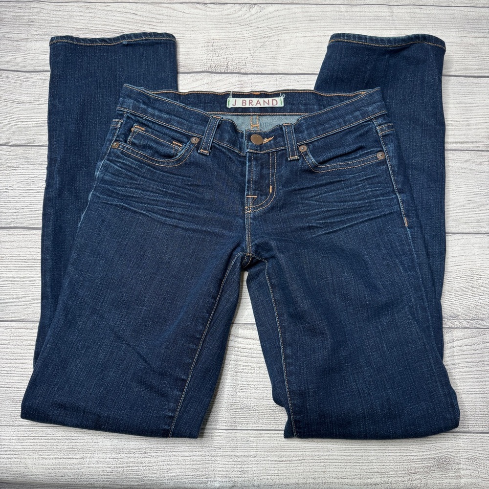 J Brand‎ Women's Jeans Cigarette Leg Low Rise Stretch Ink Dark Denim Size 25